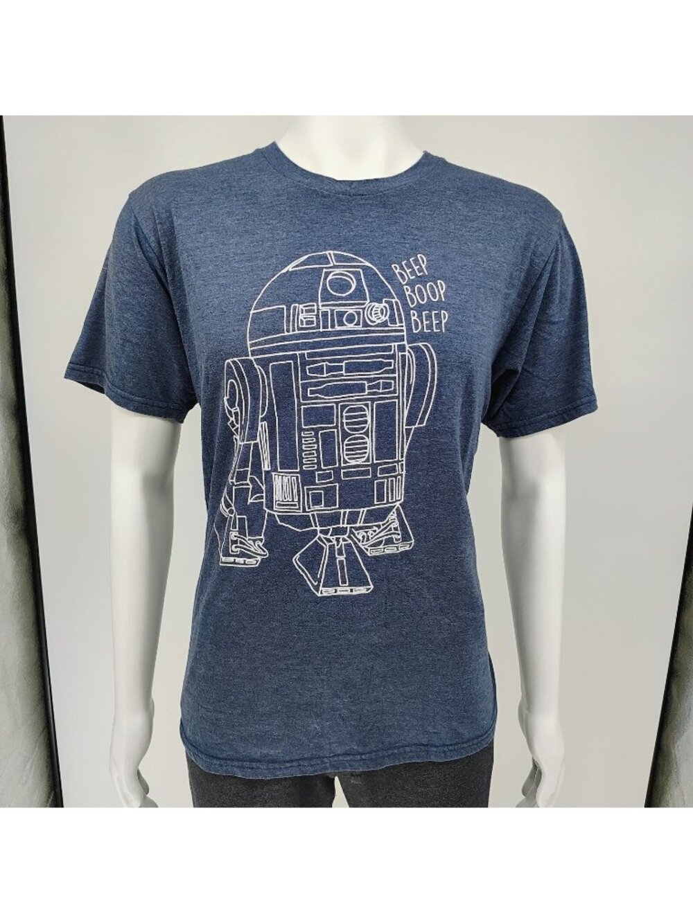 Star Wars R2-D2 "Beep Boop Beep" Line Drawing Graphic T-Shirt (Large)